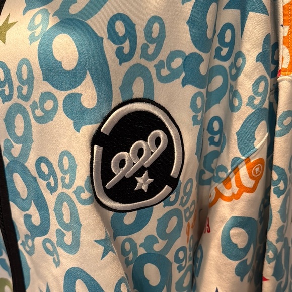 Rare Gino Green Global white Graphic Hoodie with 9’s monogram 5X - Picture 3 of 16